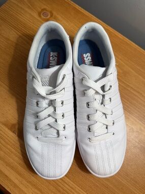 K-Swiss White Leather Low-Top Men’s Sneaker